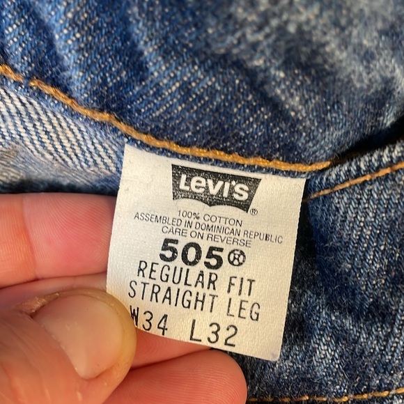 90s Levis Jeans Orange Tab VTG 505 34 Dark Blue Straight Denim 1996 Americana - Picture 12 of 16